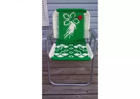 Ginseng Lawn Chair -- Handmade Macrame